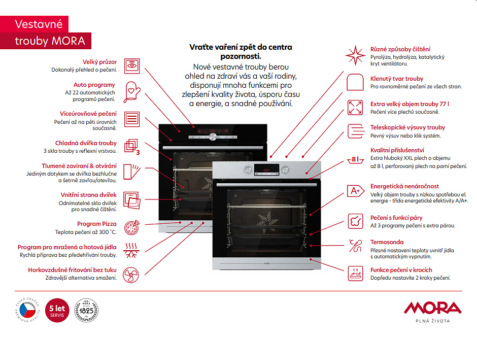 Proč si vybrat vestavnou troubu MORA